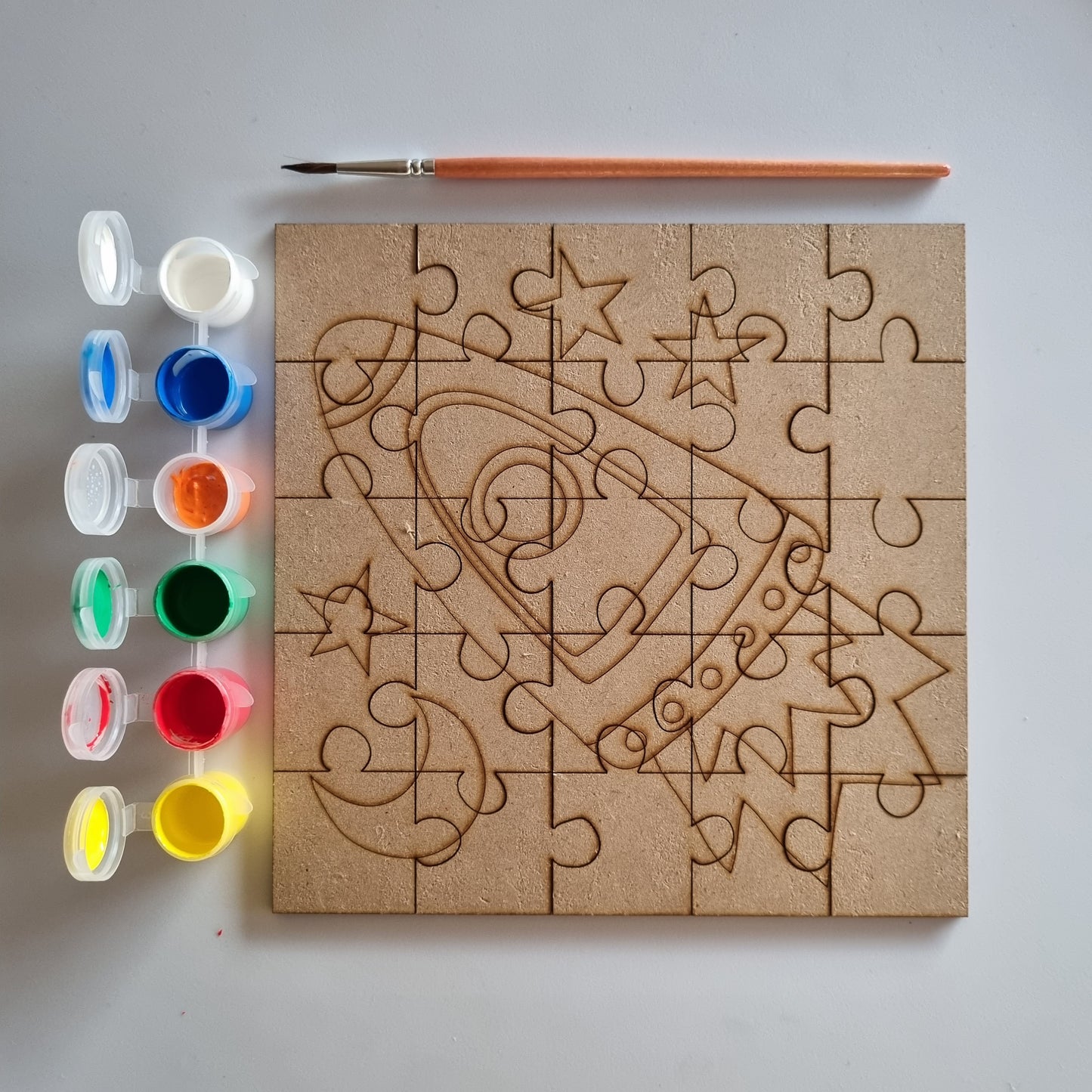 Puzzle pintable cohete