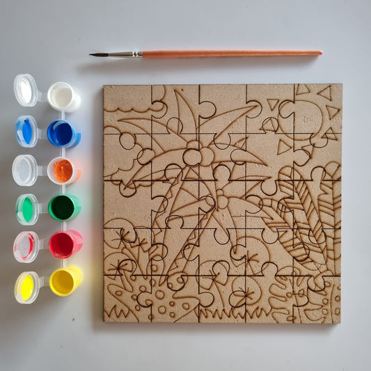 Puzzle pintable tropical