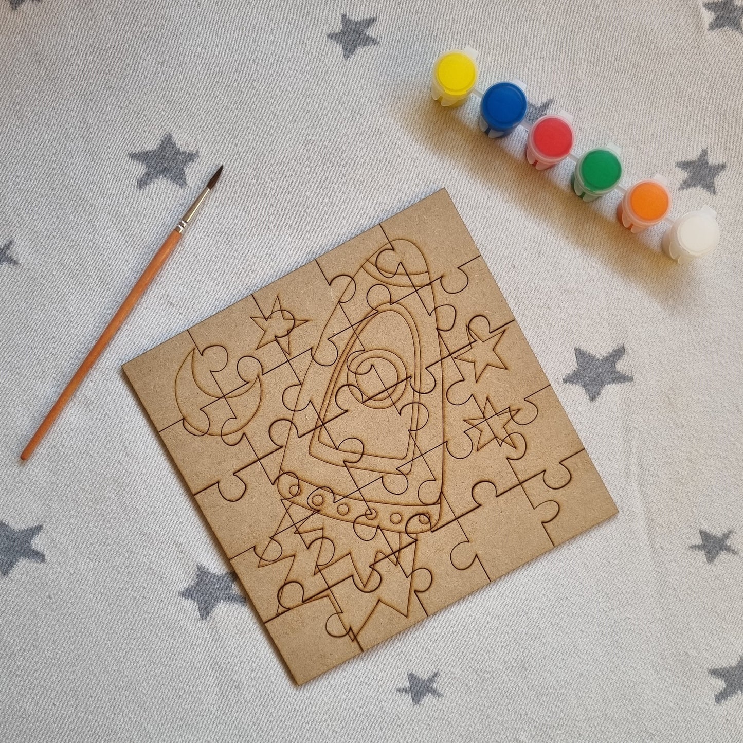 Puzzle pintable cohete