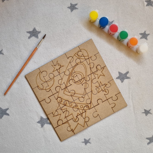 Puzzle pintable cohete